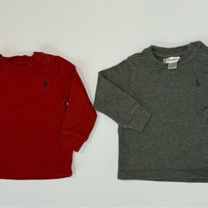 Polo Ralph Lauren Baby Boy Red and Gray Knit Shirts 6 Months